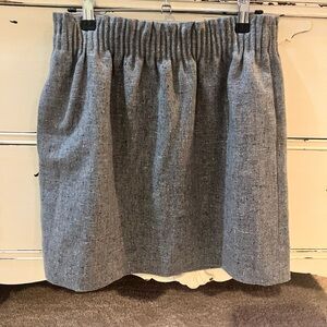 J. Crew Heather Gray Mini Skirt with Elastic Band and Pockets Size 6